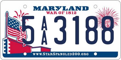 MD license plate 5AA3188