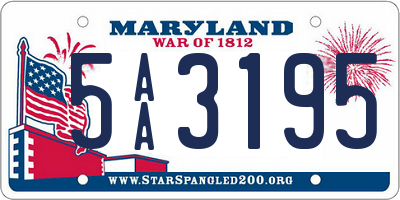 MD license plate 5AA3195