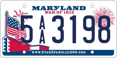 MD license plate 5AA3198