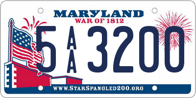 MD license plate 5AA3200