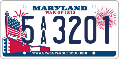 MD license plate 5AA3201