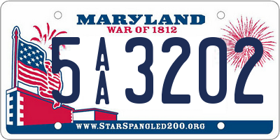 MD license plate 5AA3202