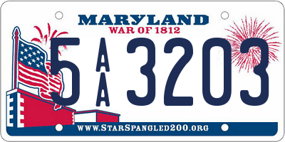 MD license plate 5AA3203