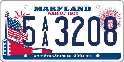 MD license plate 5AA3208