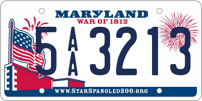 MD license plate 5AA3213