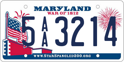 MD license plate 5AA3214