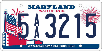 MD license plate 5AA3215