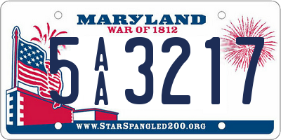 MD license plate 5AA3217