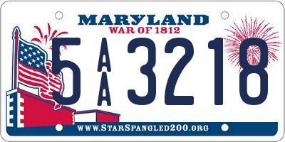 MD license plate 5AA3218