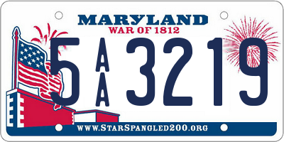 MD license plate 5AA3219