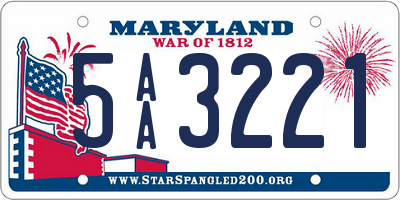 MD license plate 5AA3221