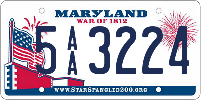 MD license plate 5AA3224