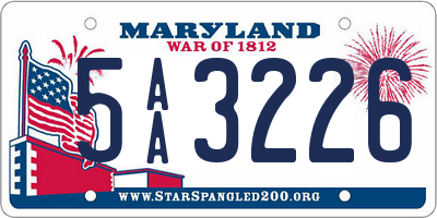 MD license plate 5AA3226