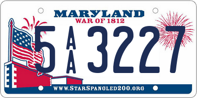 MD license plate 5AA3227