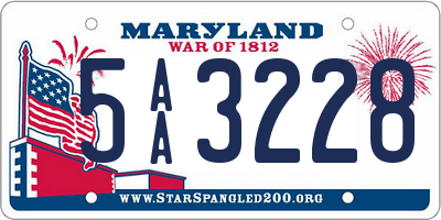 MD license plate 5AA3228