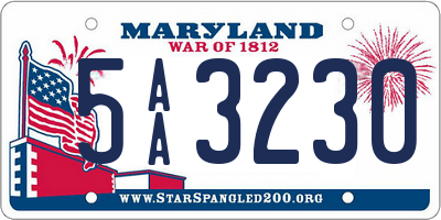 MD license plate 5AA3230