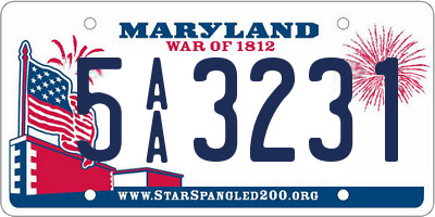 MD license plate 5AA3231