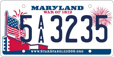 MD license plate 5AA3235