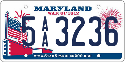 MD license plate 5AA3236