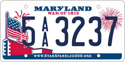 MD license plate 5AA3237