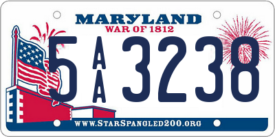 MD license plate 5AA3238