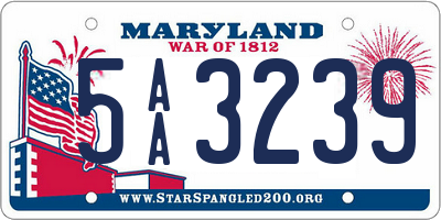 MD license plate 5AA3239