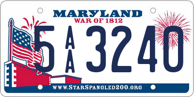 MD license plate 5AA3240