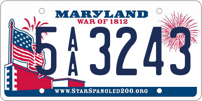 MD license plate 5AA3243