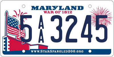 MD license plate 5AA3245