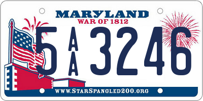 MD license plate 5AA3246