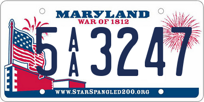 MD license plate 5AA3247