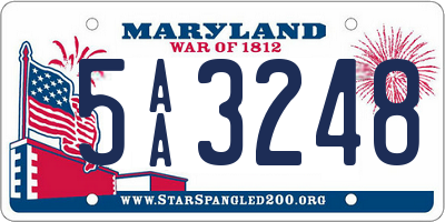 MD license plate 5AA3248