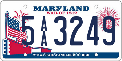 MD license plate 5AA3249