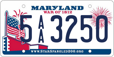 MD license plate 5AA3250