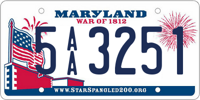 MD license plate 5AA3251