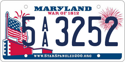 MD license plate 5AA3252