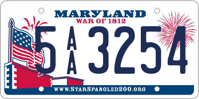 MD license plate 5AA3254