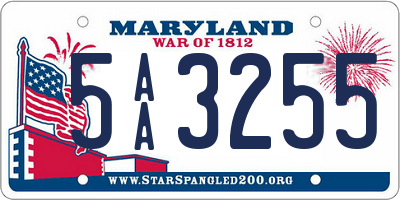 MD license plate 5AA3255