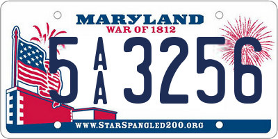 MD license plate 5AA3256