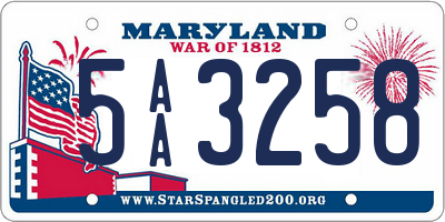 MD license plate 5AA3258