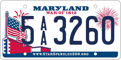 MD license plate 5AA3260