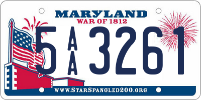 MD license plate 5AA3261