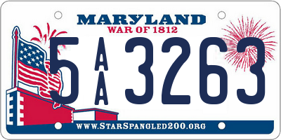 MD license plate 5AA3263