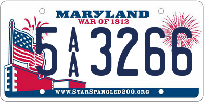 MD license plate 5AA3266