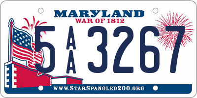 MD license plate 5AA3267