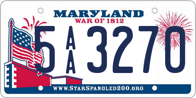 MD license plate 5AA3270