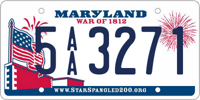 MD license plate 5AA3271