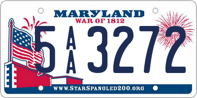 MD license plate 5AA3272