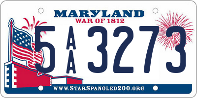 MD license plate 5AA3273