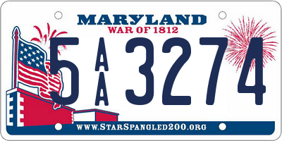 MD license plate 5AA3274